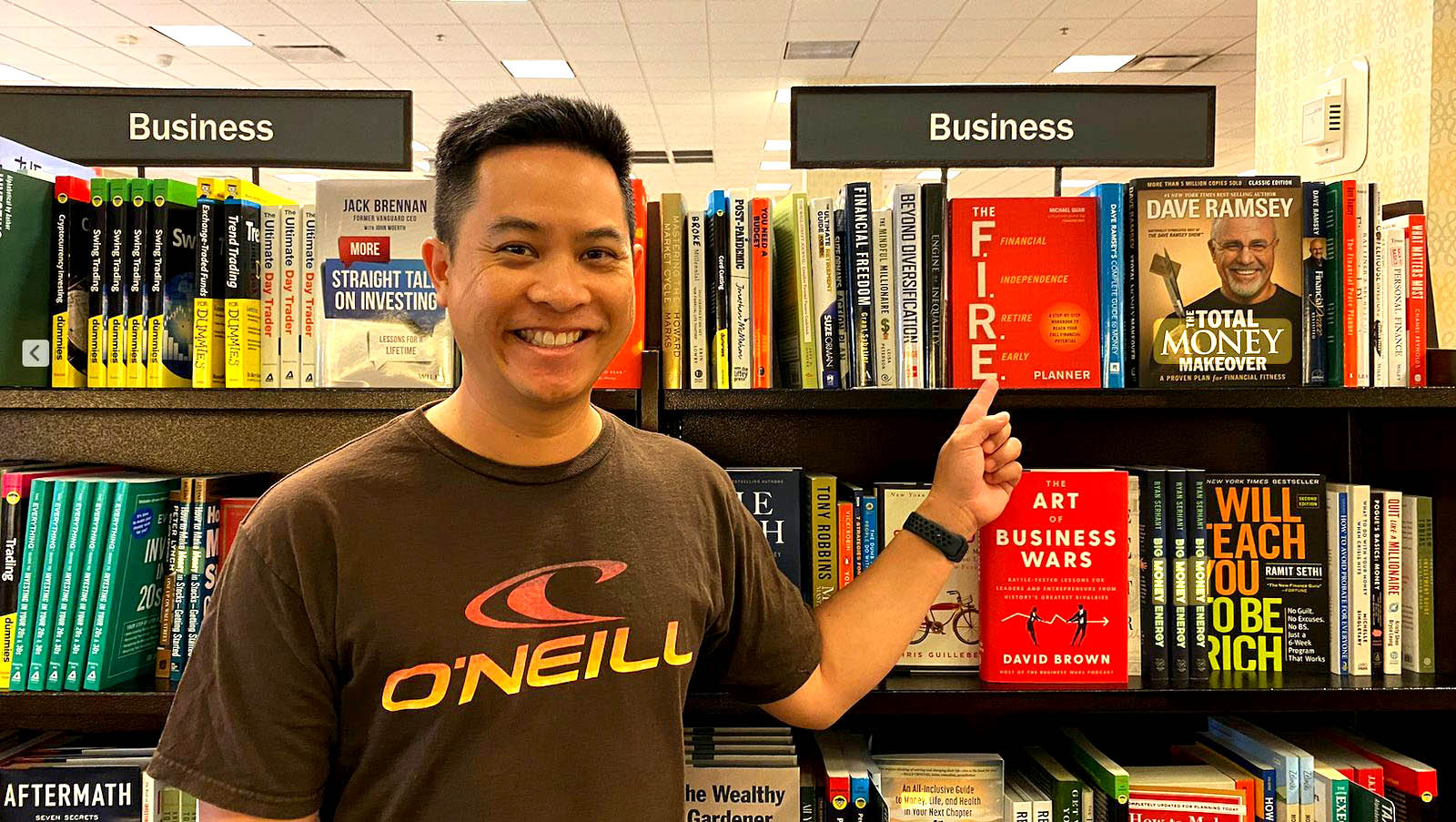 Michael Quan in the business book section